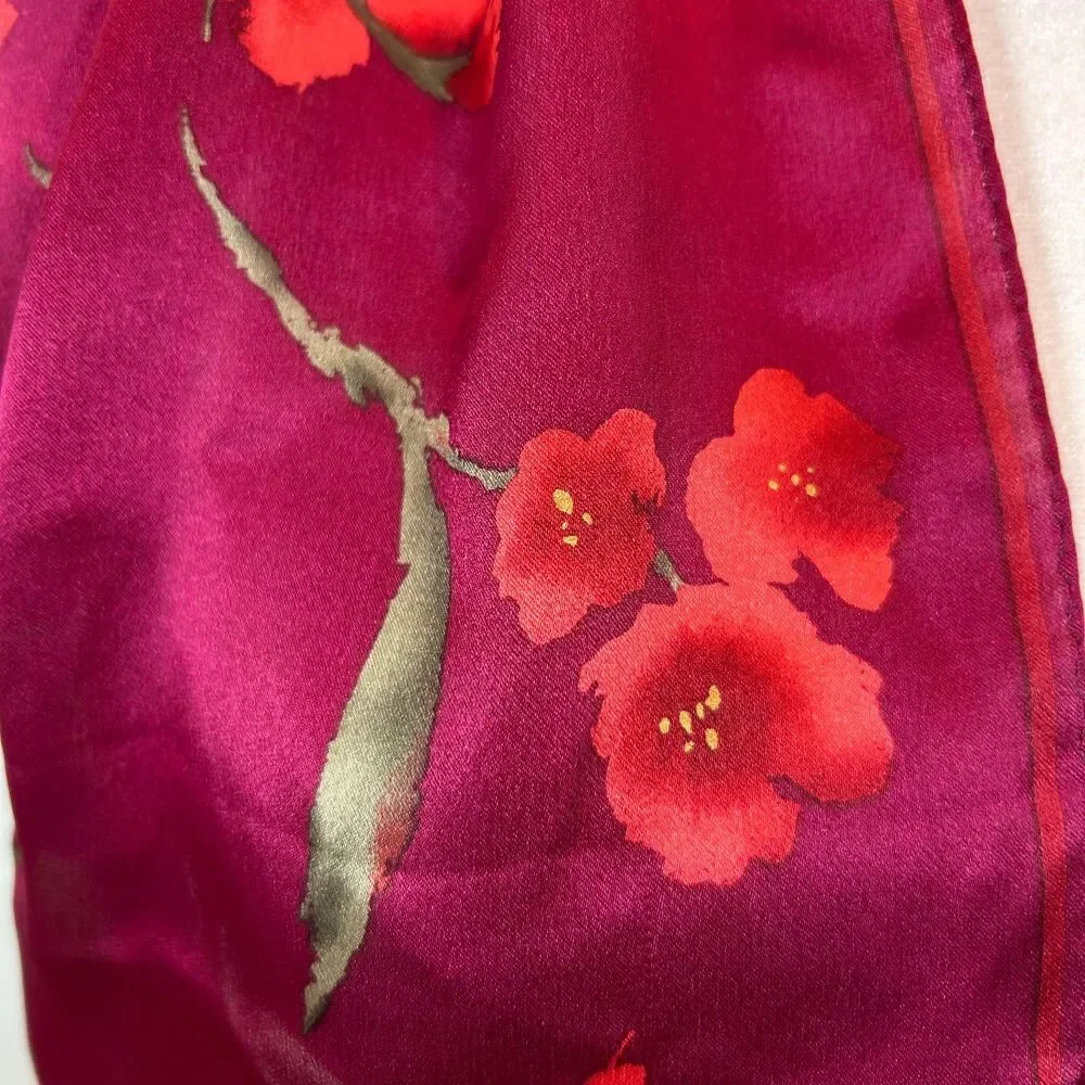 Elaine Gold for Collection XIIX 100% Silk Pink Scarf 53x10.5 Preppy Fairy